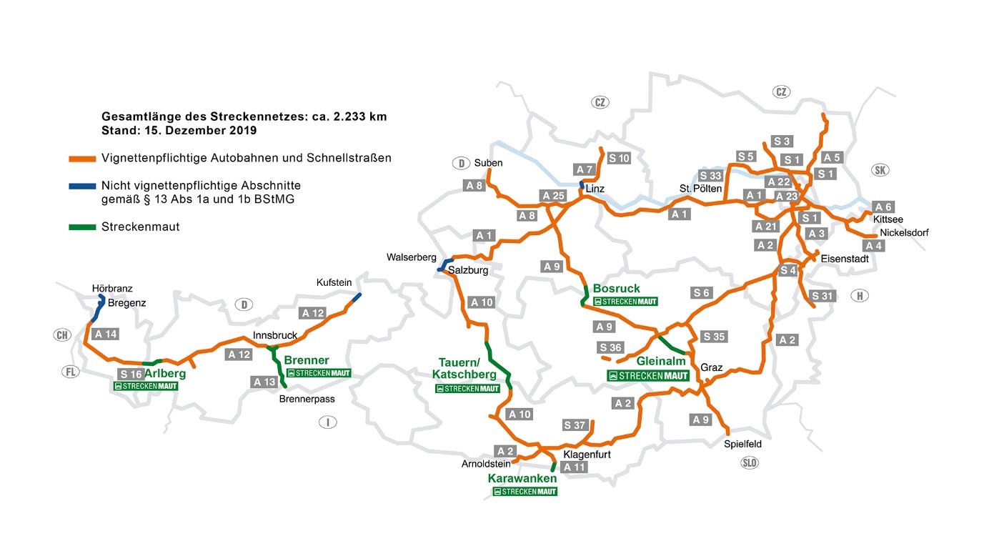 carte autoroute autriche