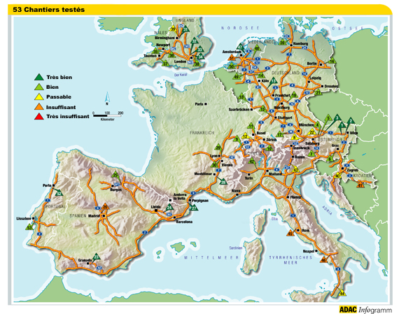 carte routière europe