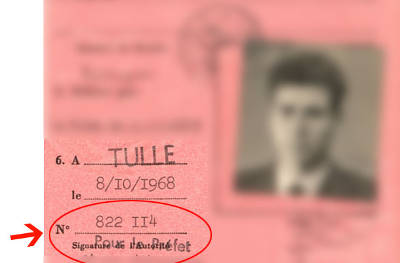 Numéro ancien permis