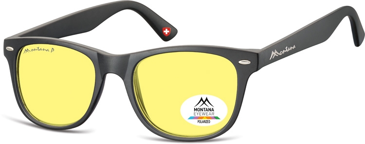 Monture lunettes noires à verres jaunes