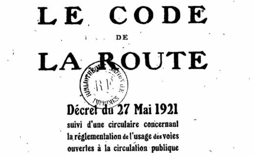 code de la route 1921