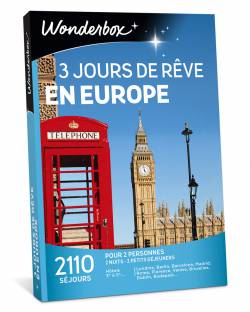 Coffret cadeau - 3 jours de rêve en Europe